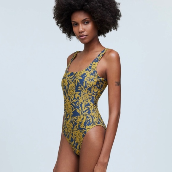 Madewell One-piece Scoopneck Floral Swimsuit NWT - Picture 2 of 6